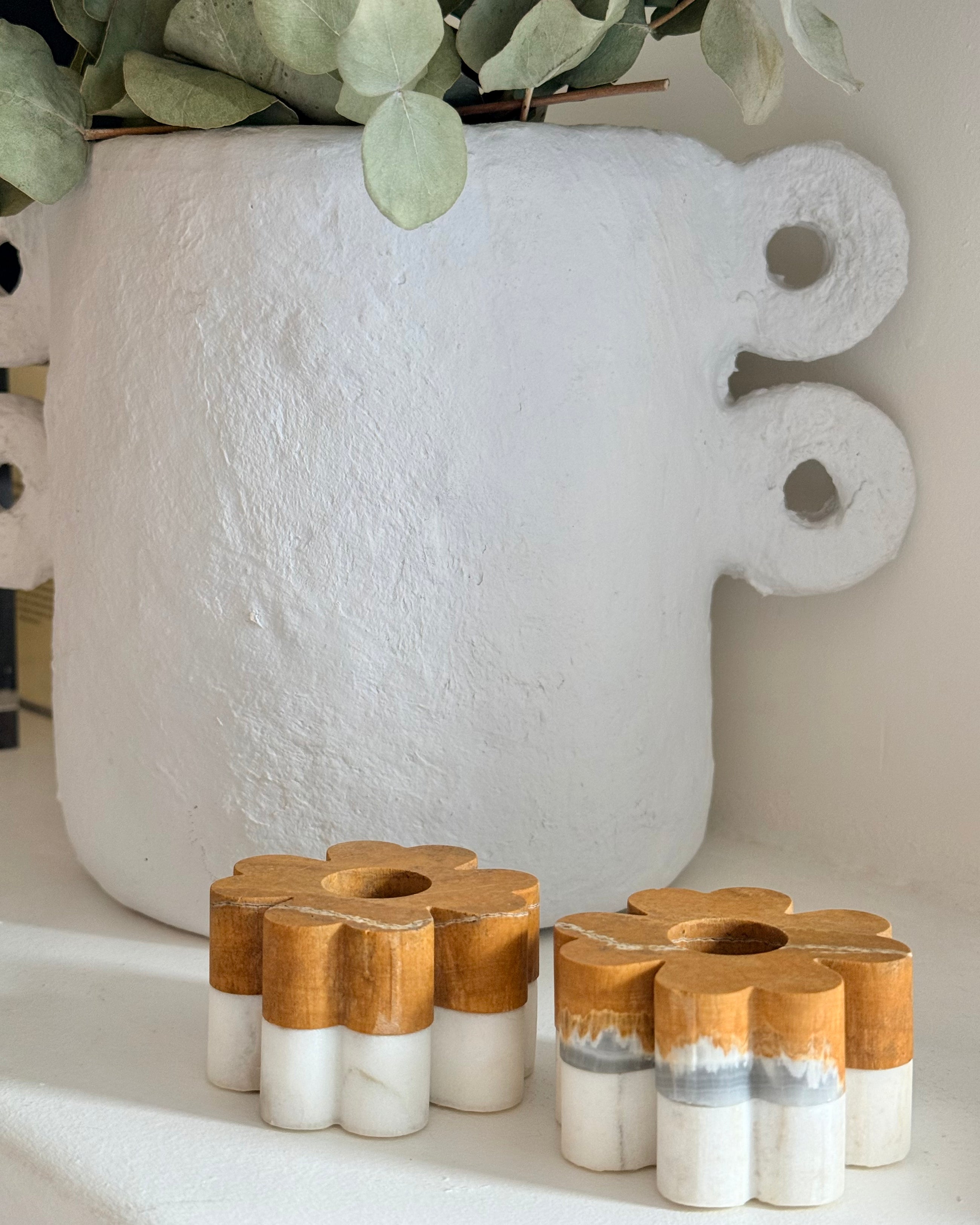 Set of 2 Clover Candleholders
