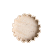 Travertine bowl ruffle large