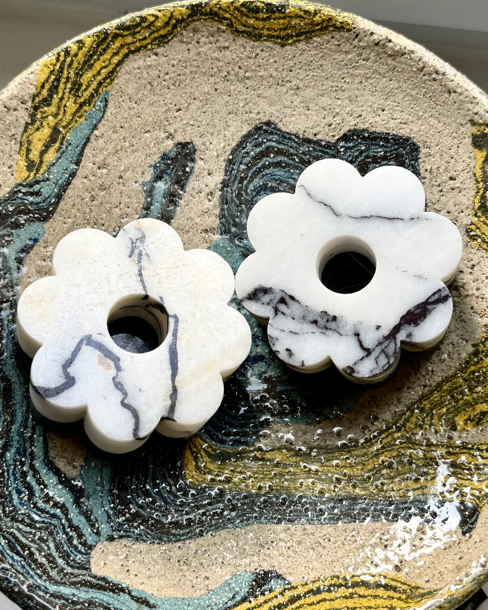 Set of 2 Flower Candle Holders
