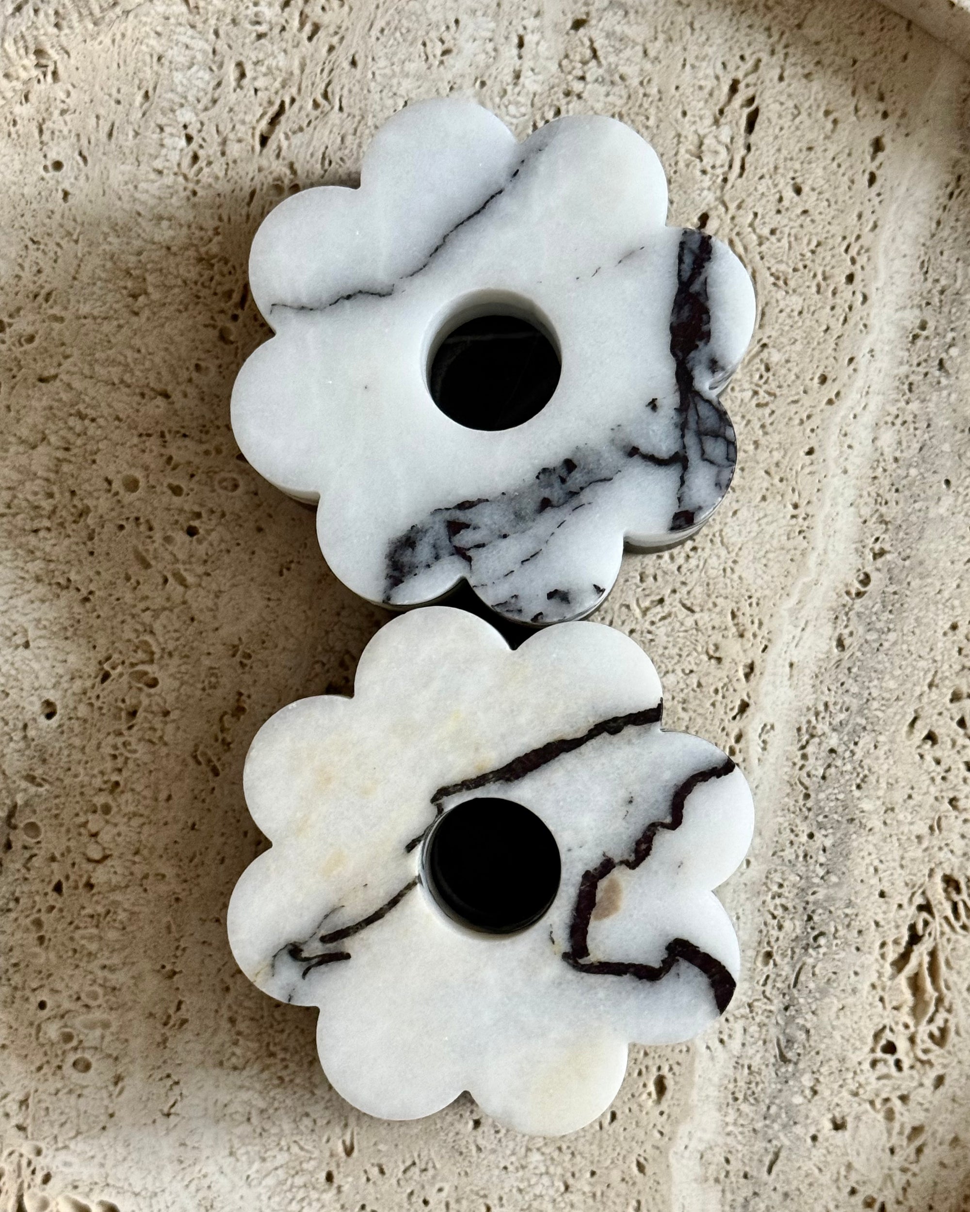 Set of 2 Flower Candle Holders